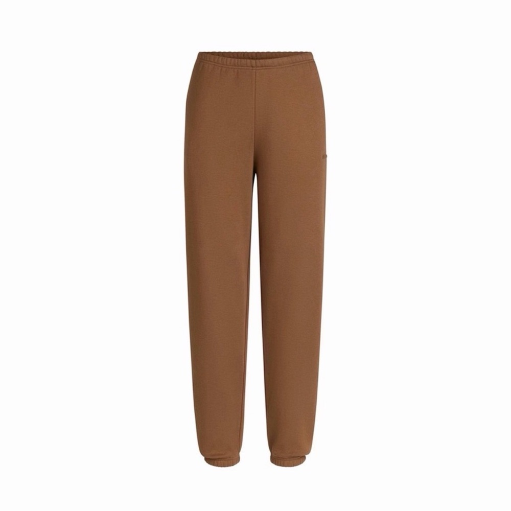 SKIMS Cotton Fleece Jogger Sweatpants Bison Brown Size XL